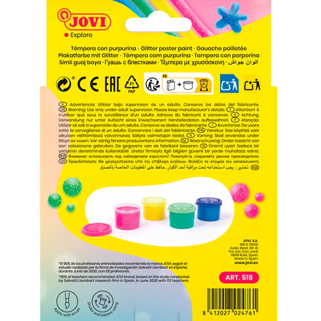 Gouachefärg 4x35 ml Glitterfärger (3 år+)
