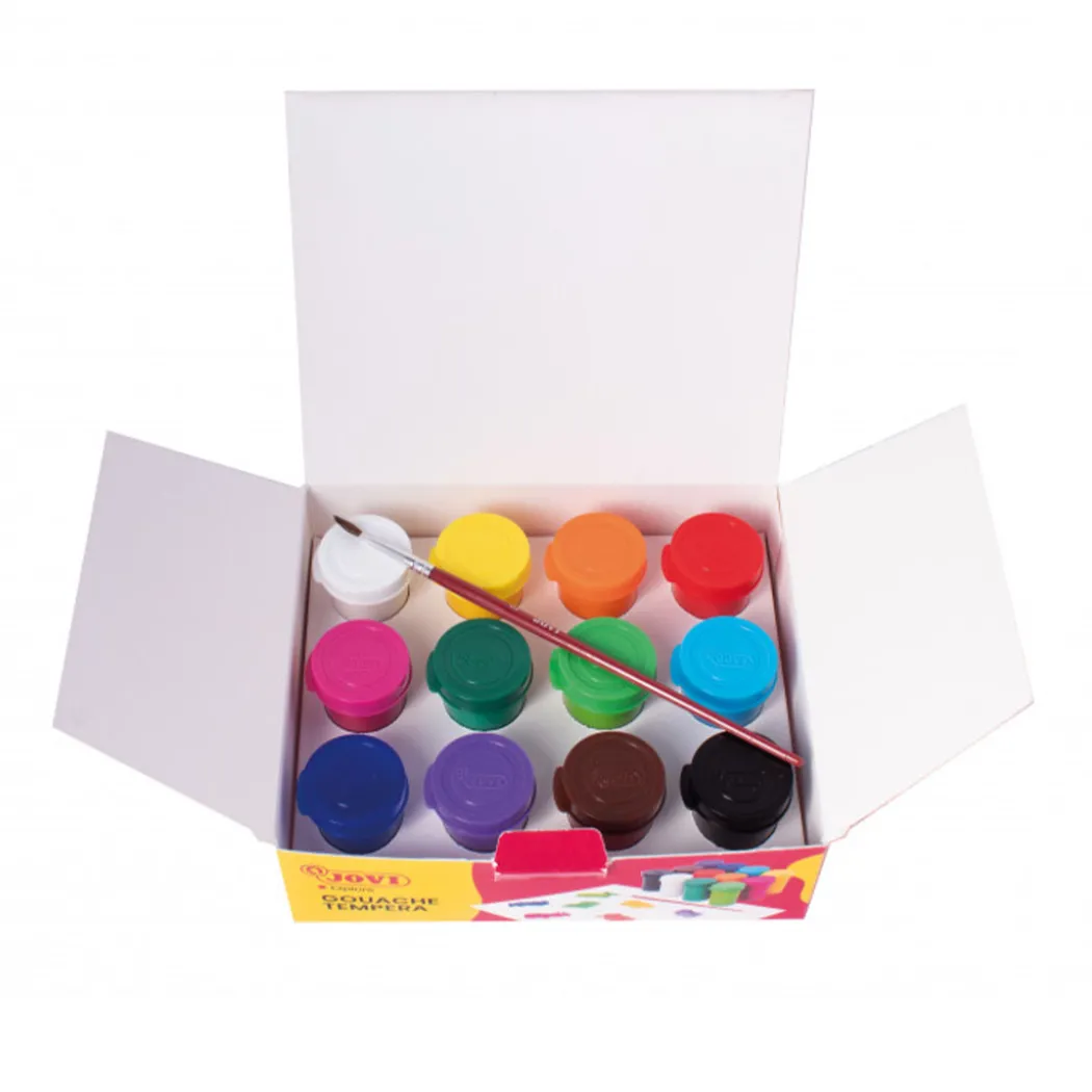 Gouachefärg 12x15 ml + pensel (3 år+)