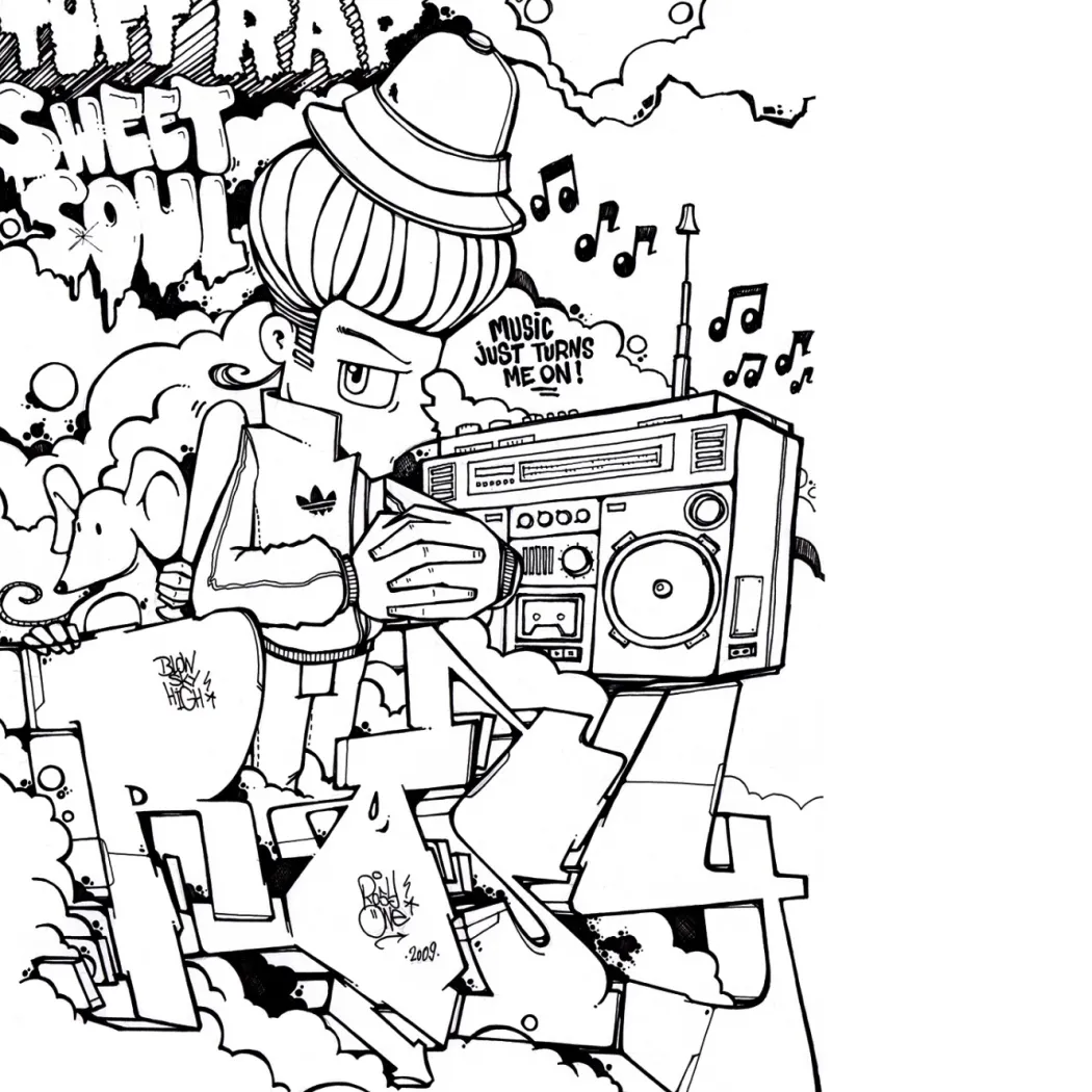 Graffiti Coloring Book 2: Characters