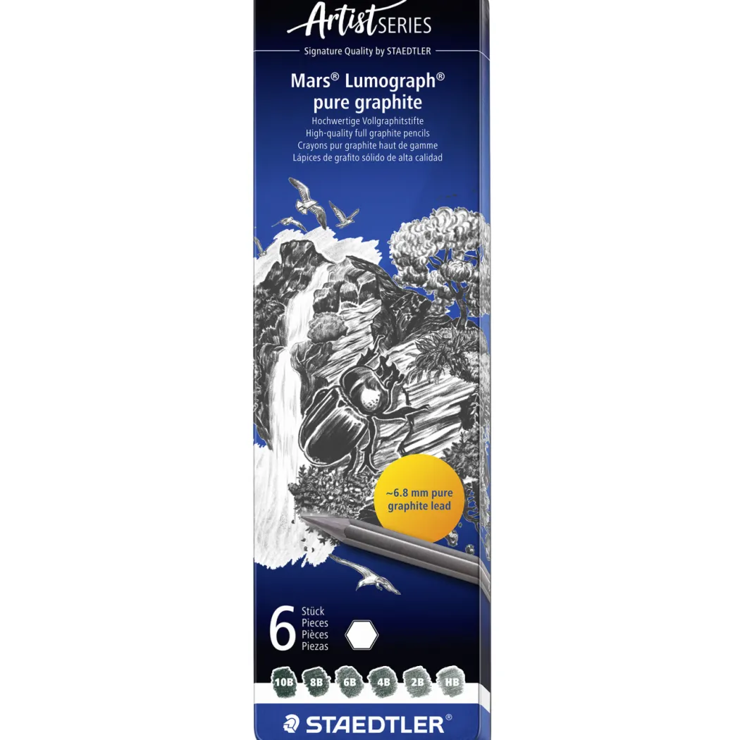 Grafitpennor Mars Lumograph 6-set