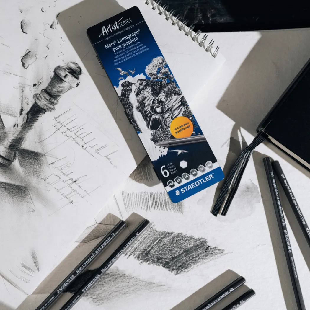 Grafitpennor Mars Lumograph 6-set