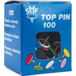 Häftstift Mässing Färgmix 100-pack