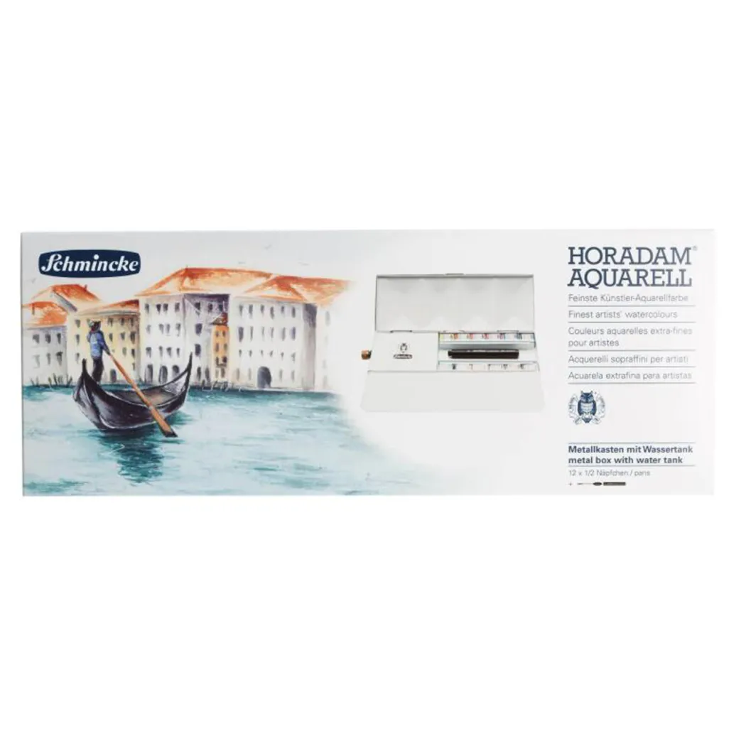 Horadam Aquarell Half Pans 12-set + watertank