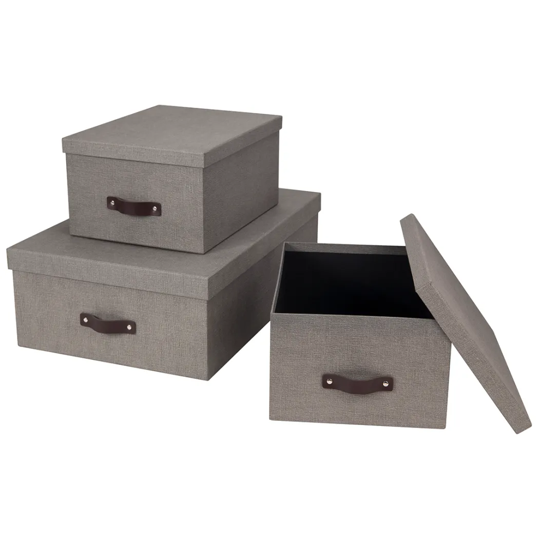 Inge Förvaringsbox 3-set Grå