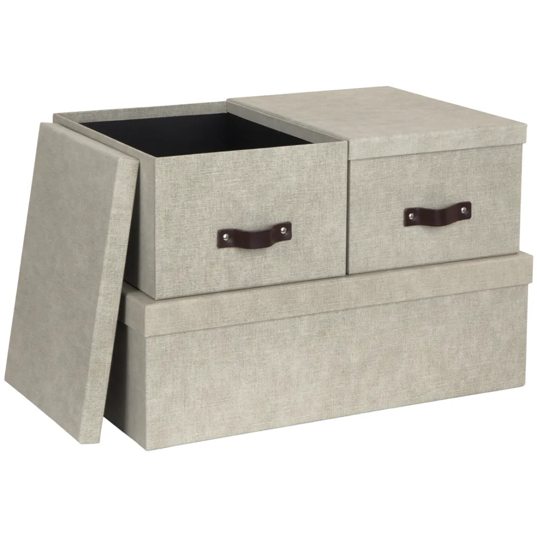 Inge Förvaringsbox 3-set Linne
