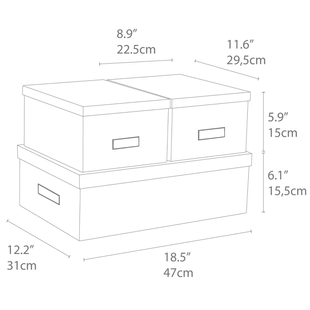 Inge Förvaringsbox 3-set Linne