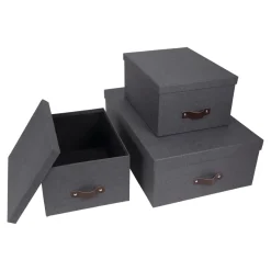 Inge Förvaringsbox 3-set Svart