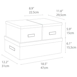 Inge Förvaringsbox 3-set Svart
