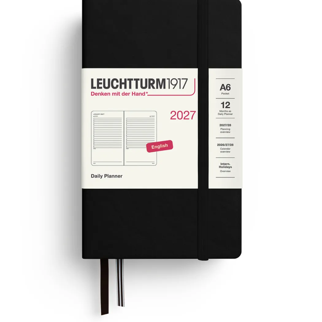 Kalender Daily Planner 2027 A6 Black