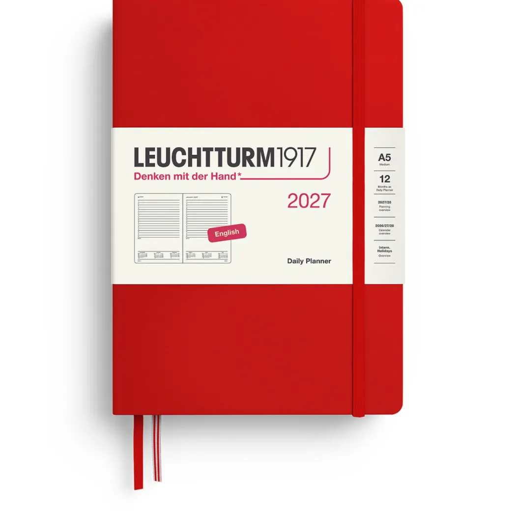 Kalender Daily Planner 2027 A5 Cherry