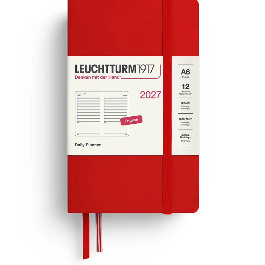 Kalender Daily Planner 2027 A6 Cherry