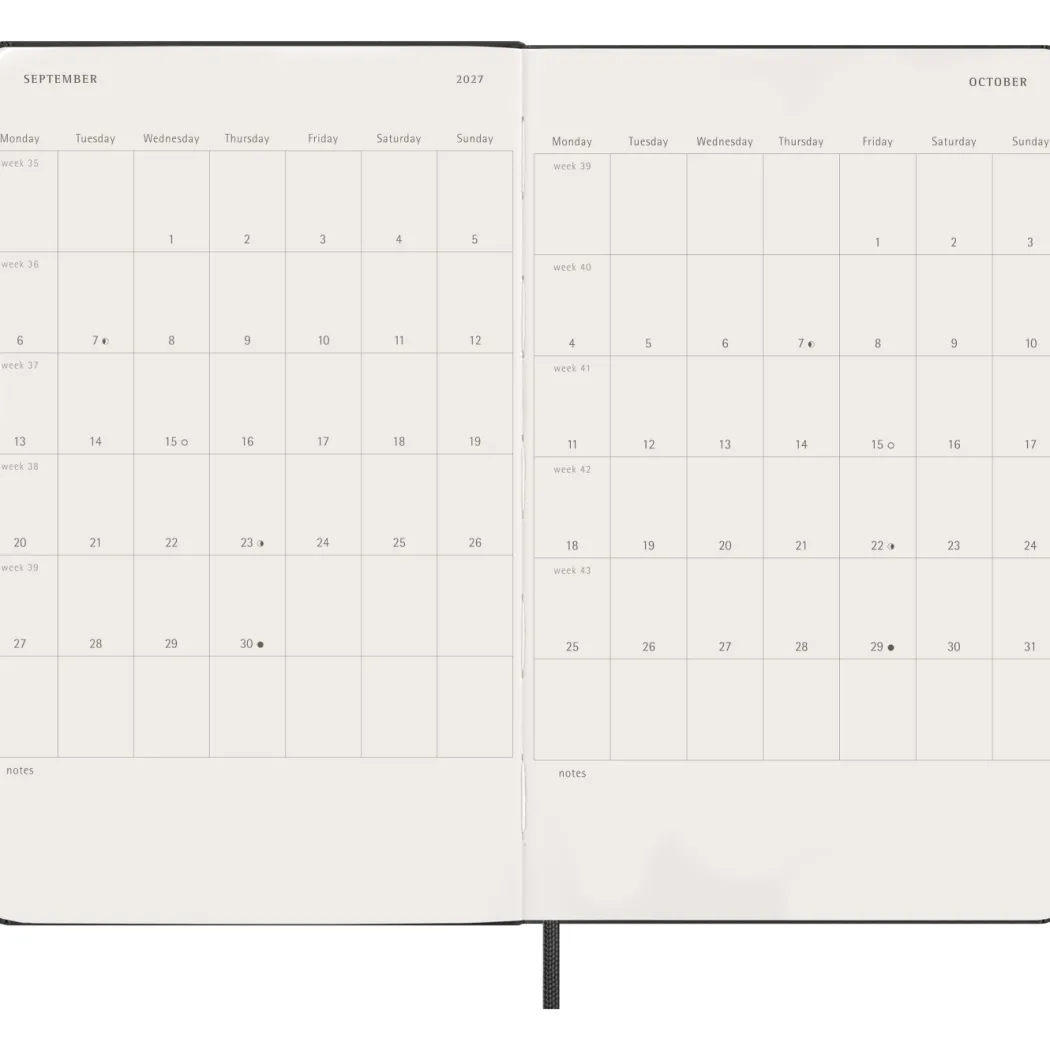 Kalender 12M Daily 2027 Hardcover Large Black