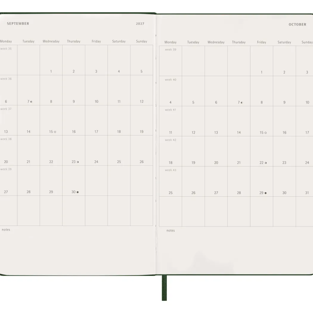 Kalender 12M Daily 2027 Hardcover Large Myrtle Green