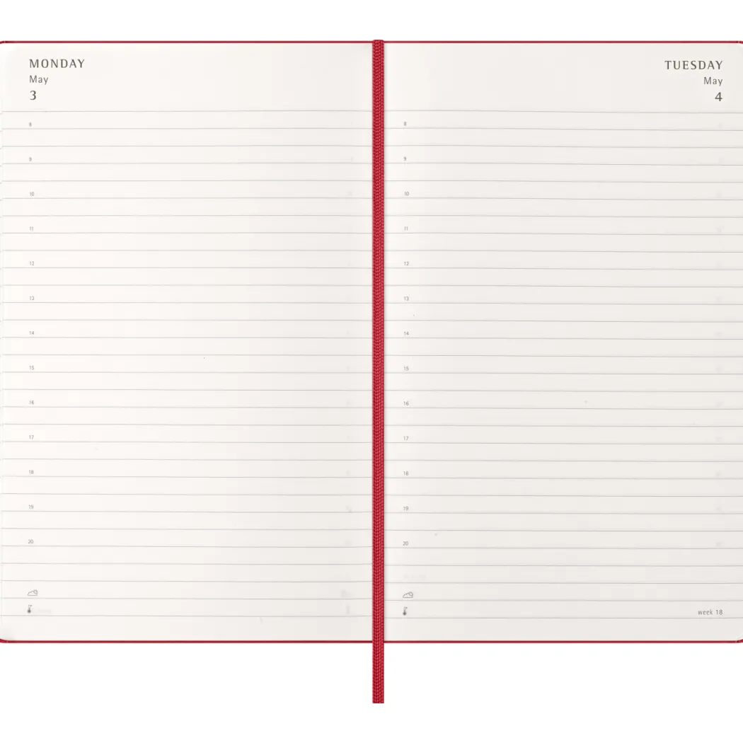 Kalender 12M Daily 2027 Hardcover Large Red