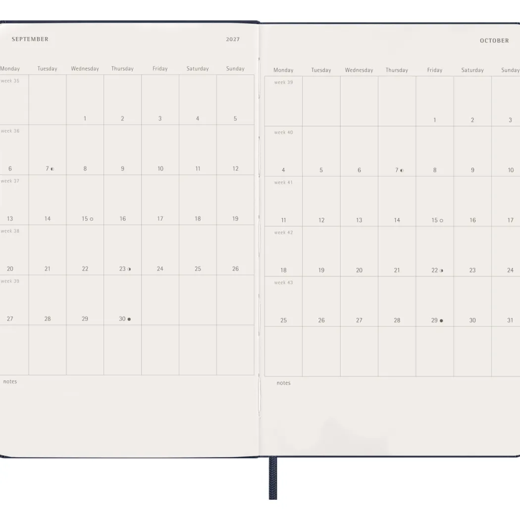 Kalender 12M Daily 2027 Hardcover Large Sapphire Blue