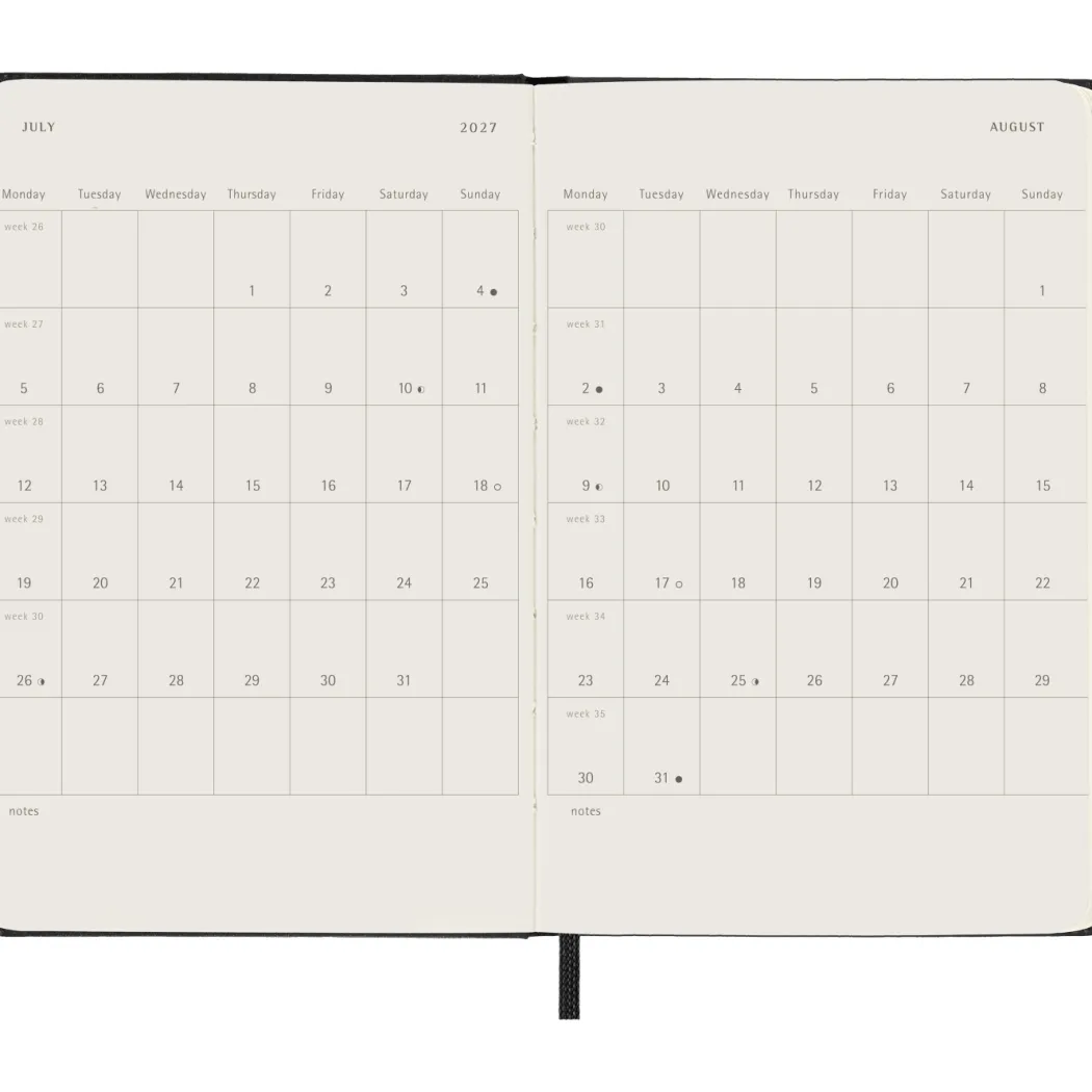 Kalender 12M Daily 2027 Hardcover Pocket Black