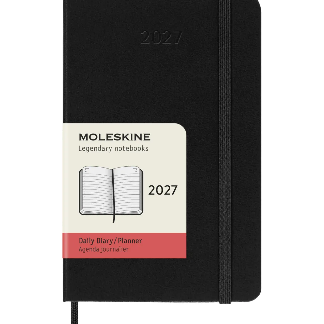 Kalender 12M Daily 2027 Hardcover Pocket Black