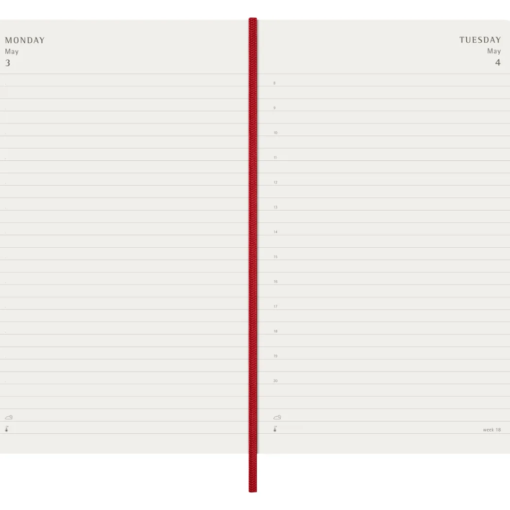Kalender 12M Daily 2027 Hardcover Pocket Red