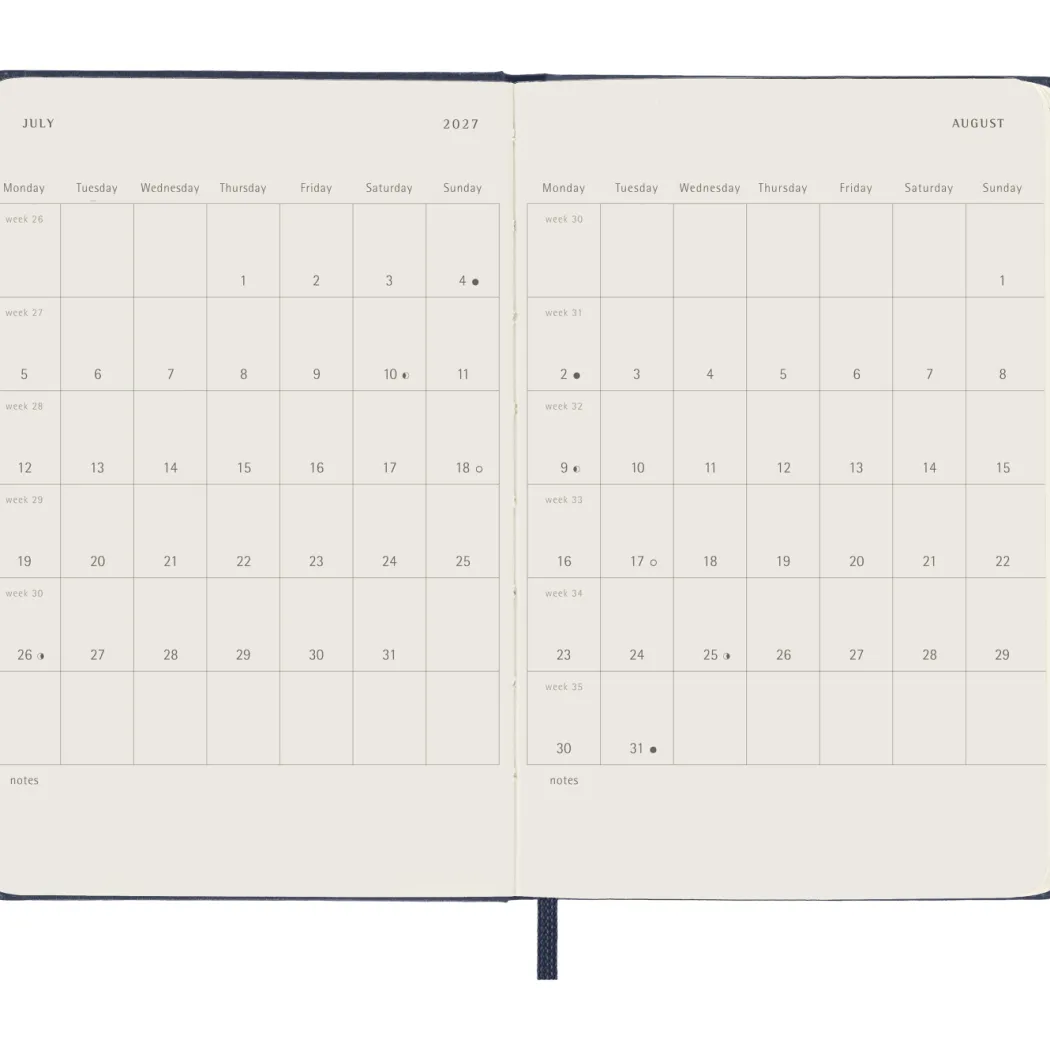 Kalender 12M Daily 2027 Hardcover Pocket Sapphire Blue
