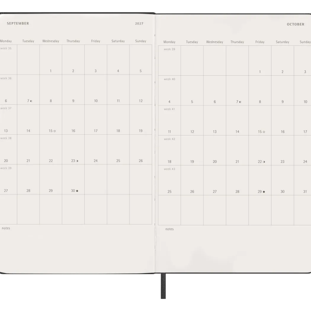 Kalender 12M Daily 2027 Softcover Large Black