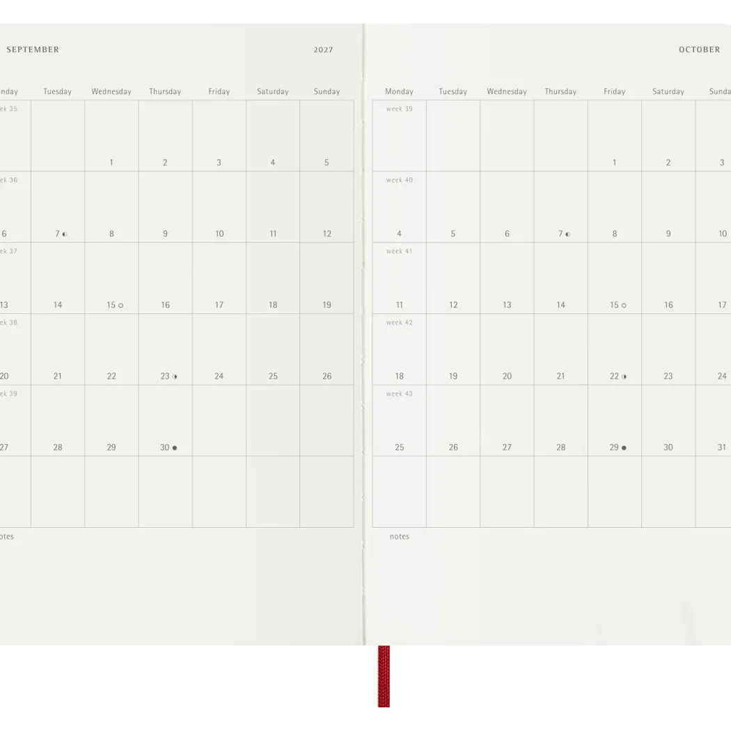 Kalender 12M Daily 2027 Softcover Large Red