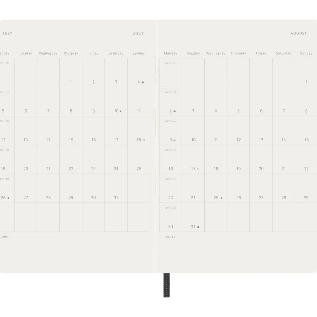 Kalender 12M Monthly 2027 Softcover Pocket Black
