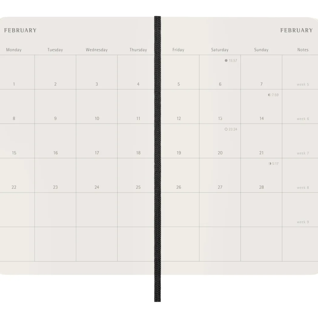 Kalender 12M Monthly 2027 Softcover XL Black