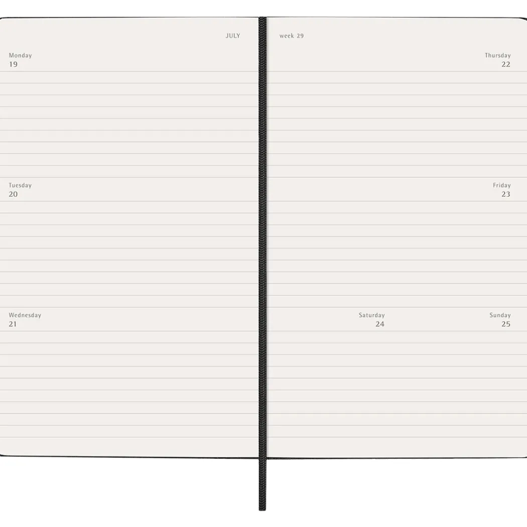 Kalender 18M Weekly Hard Cover Horisontell Large Black