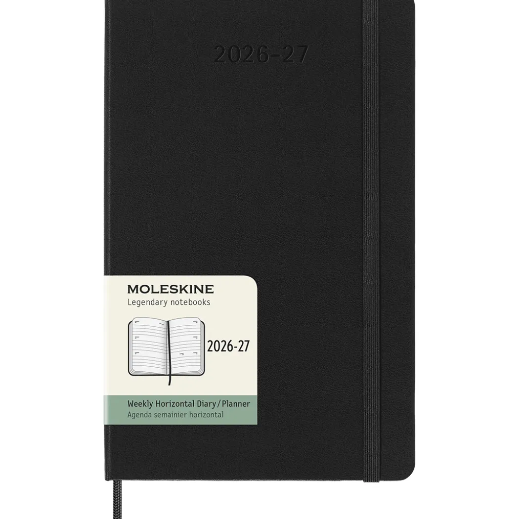 Kalender 18M Weekly Hard Cover Horisontell Large Black