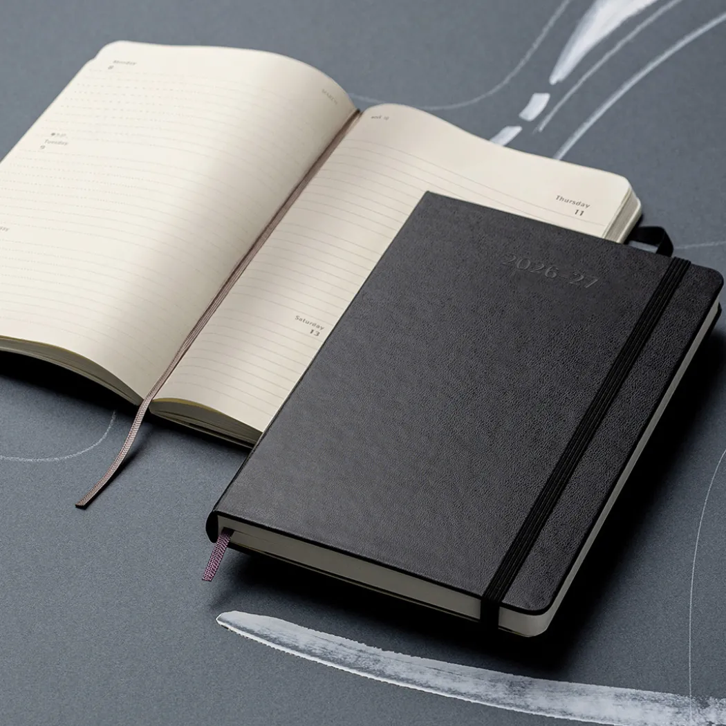 Kalender 18M Weekly Hard Cover Horisontell Large Black