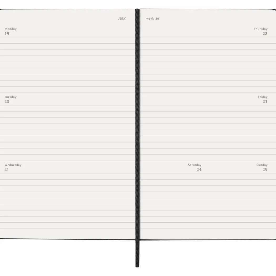 Kalender 12M Weekly Horizontal 2027 Hardcover Large Black