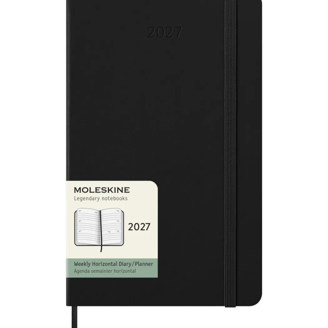 Kalender 12M Weekly Horizontal 2027 Hardcover Large Black