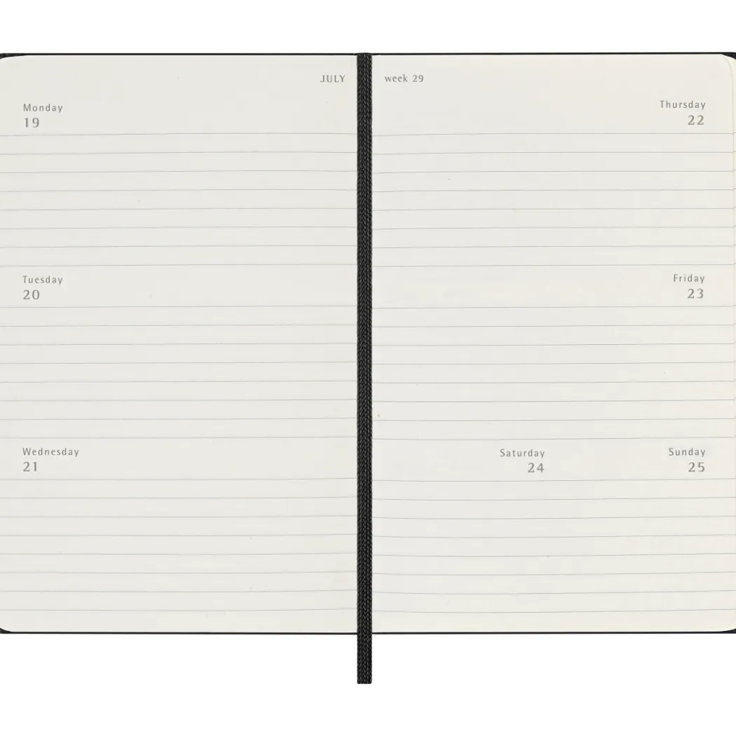 Kalender 12M Weekly Horizontal 2027 Hardcover Pocket Black