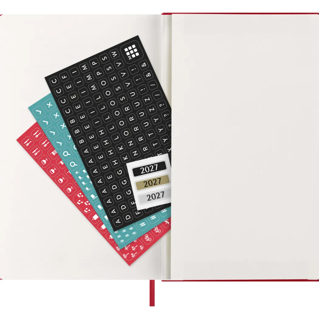 Kalender 12M Weekly Notebook 2027 Hardcover Large Red