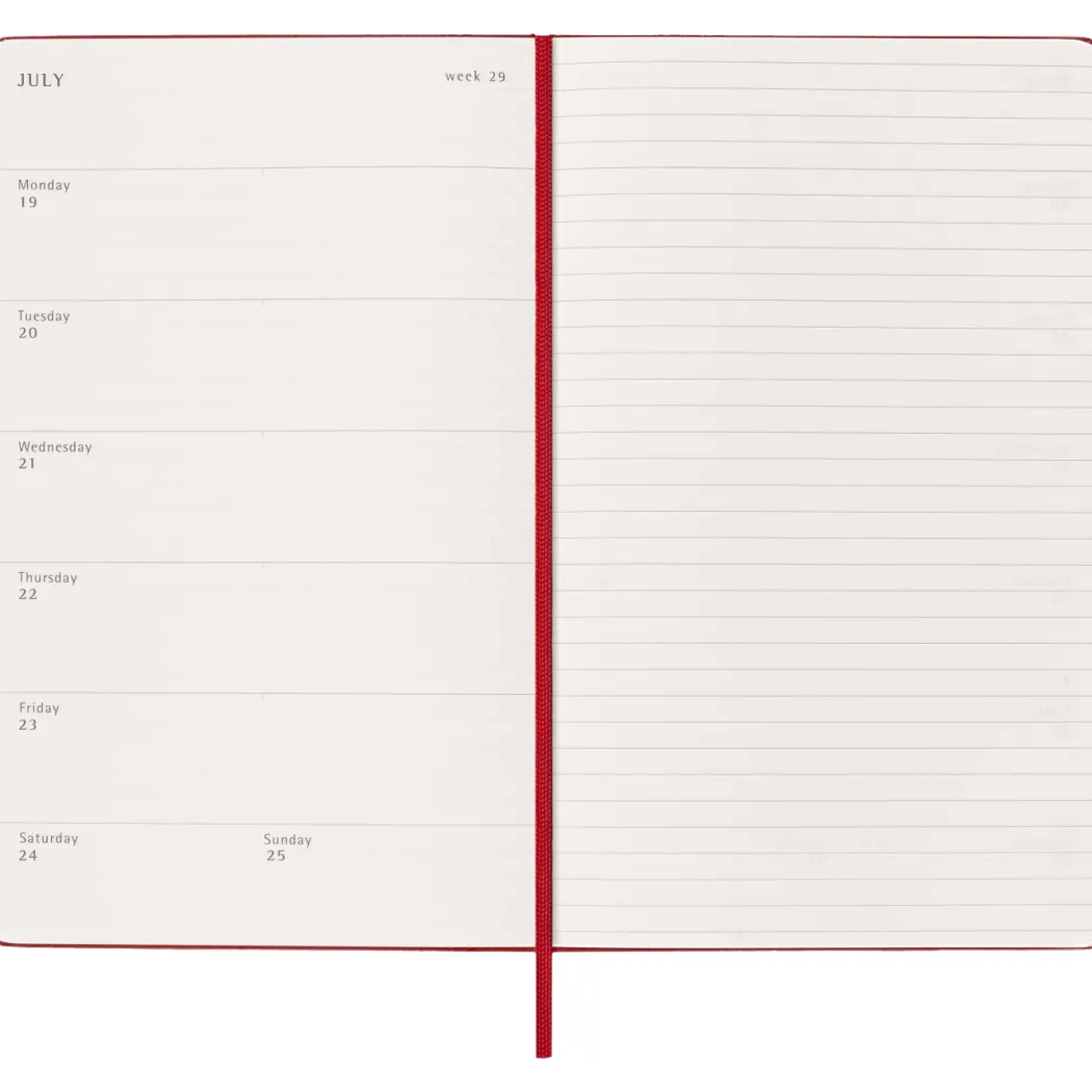 Kalender 12M Weekly Notebook 2027 Hardcover Large Red