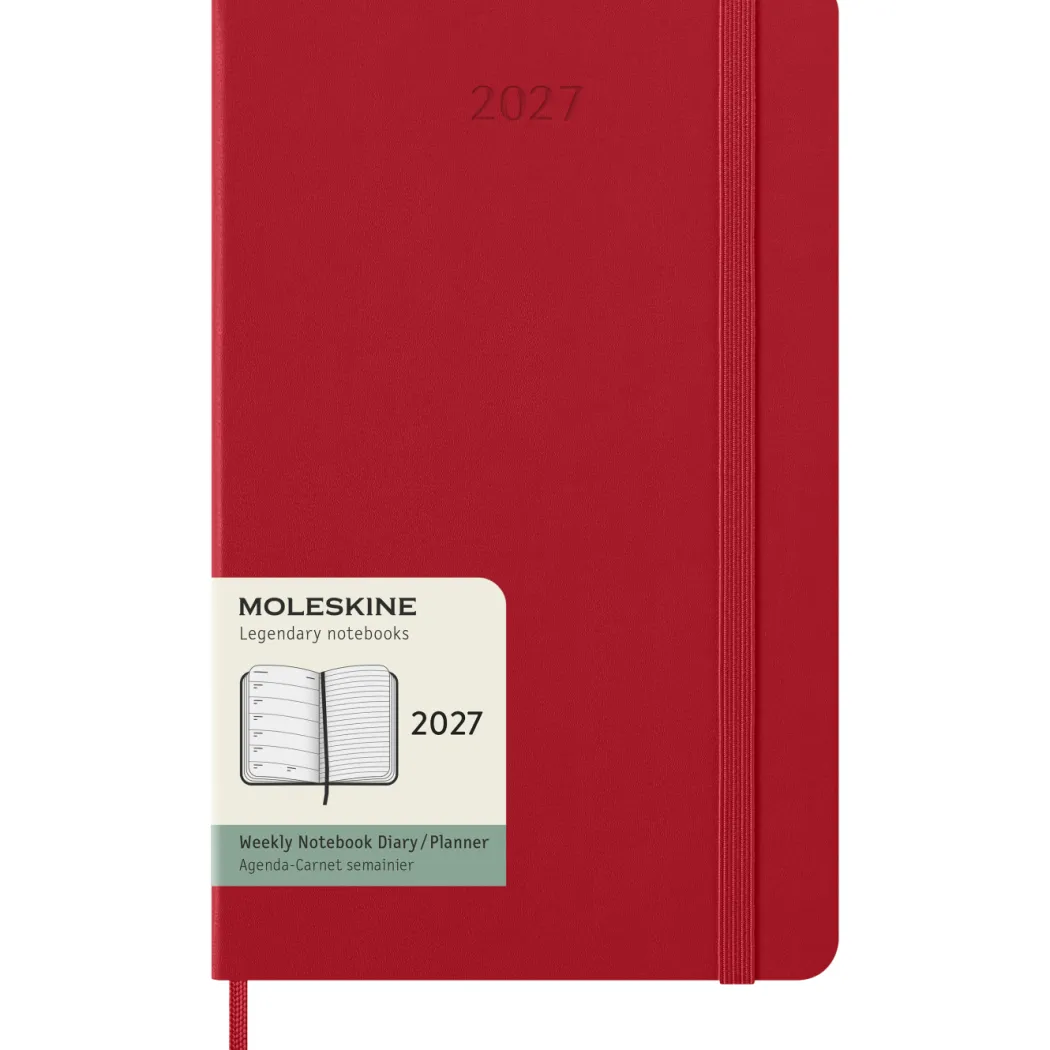 Kalender 12M Weekly Notebook 2027 Hardcover Large Red