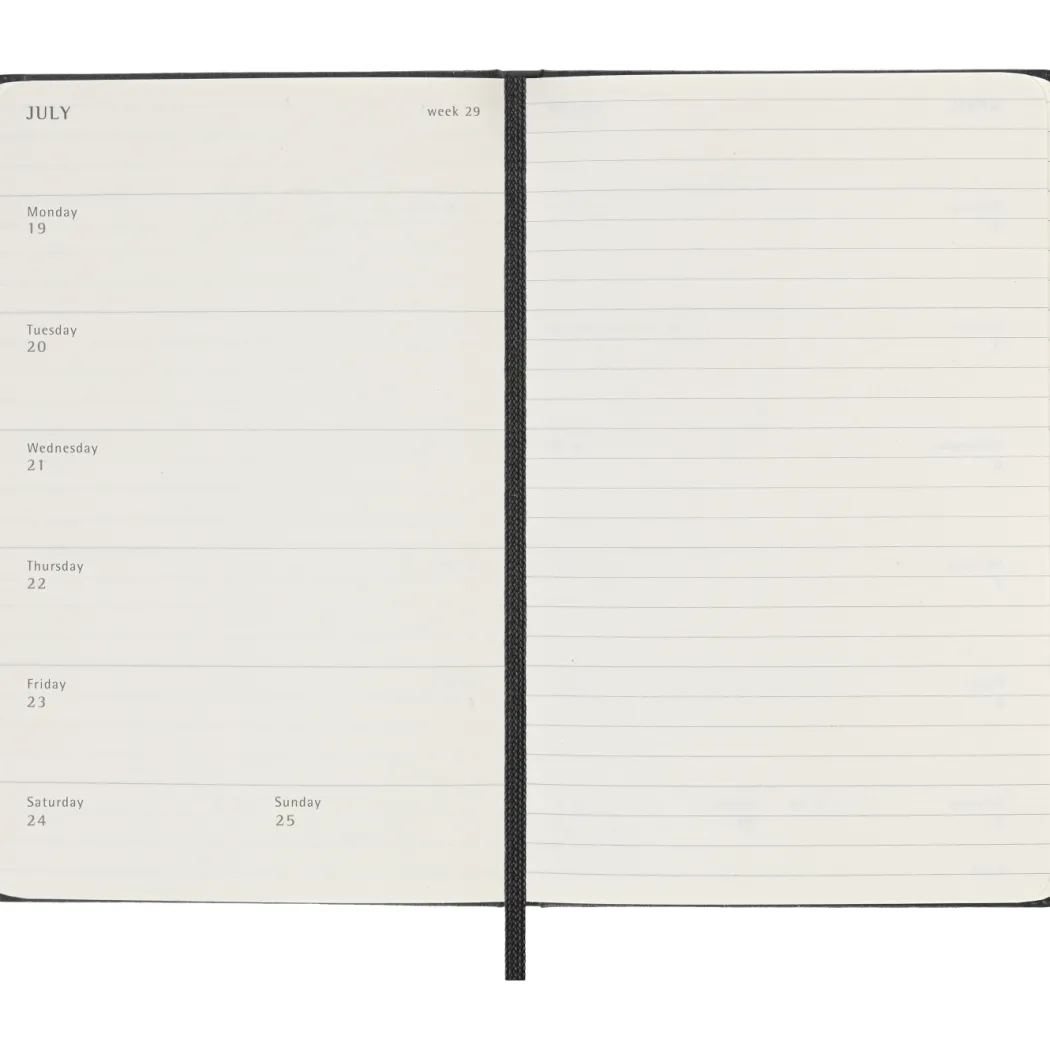 Kalender 12M Weekly Notebook 2027 Hardcover Pocket Black