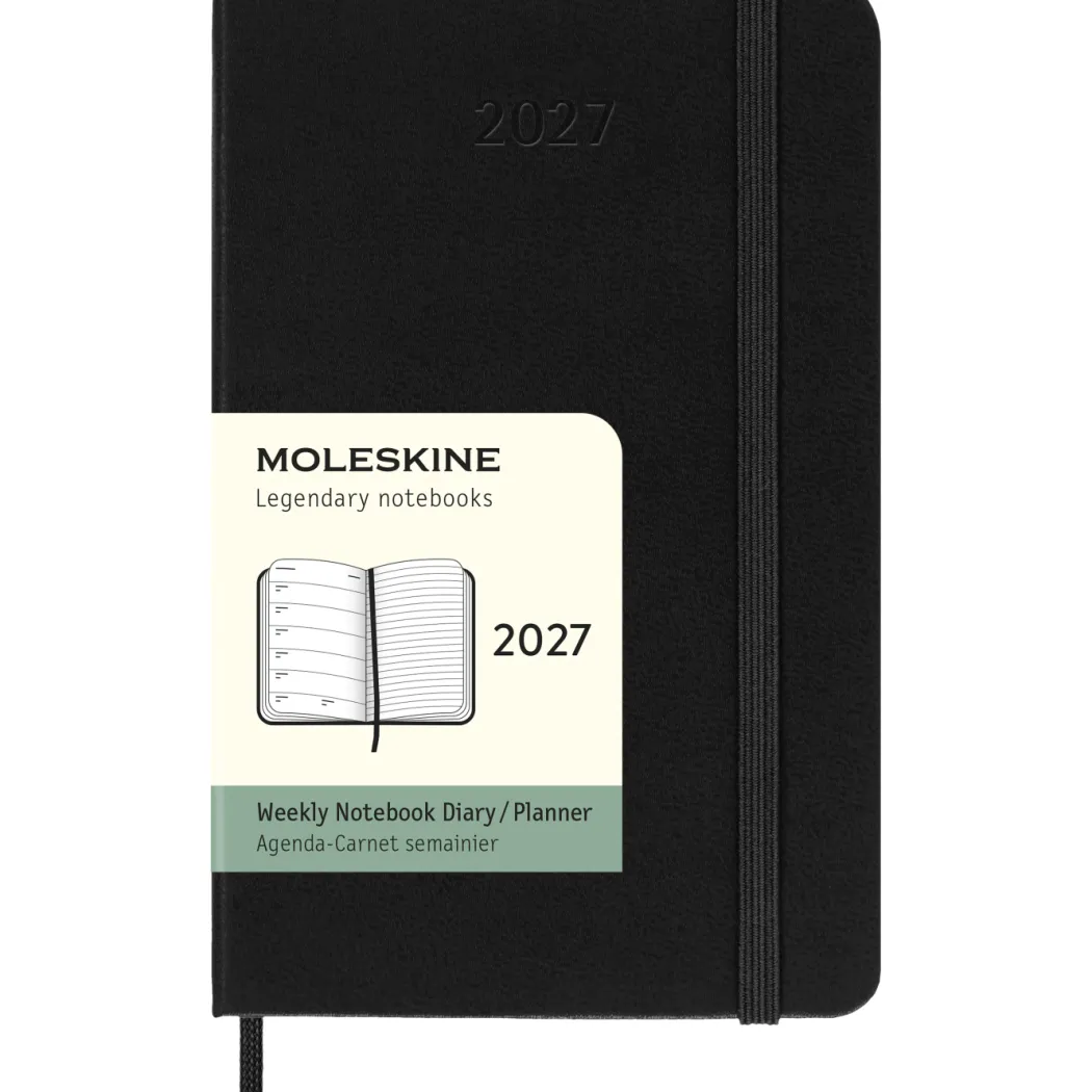 Kalender 12M Weekly Notebook 2027 Hardcover Pocket Black