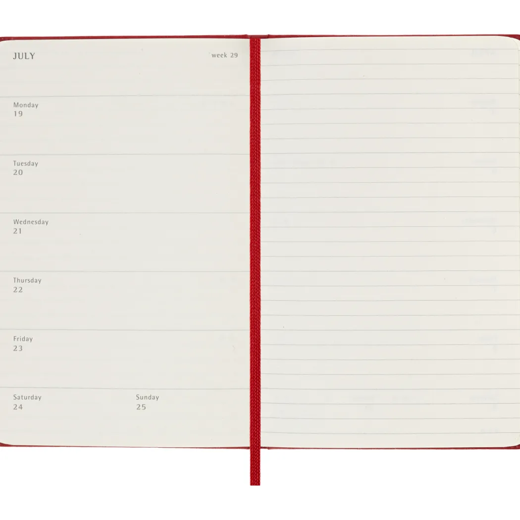 Kalender 12M Weekly Notebook 2027 Hardcover Pocket Red