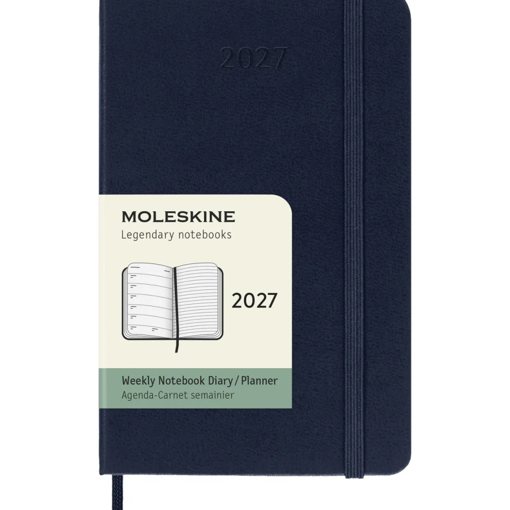 Kalender 12M Weekly Notebook 2027 Hardcover Pocket Sapphire Blue