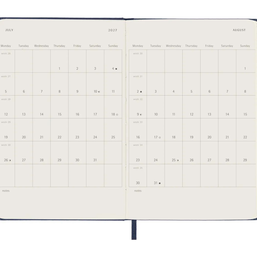 Kalender 12M Weekly Notebook 2027 Hardcover Pocket Sapphire Blue