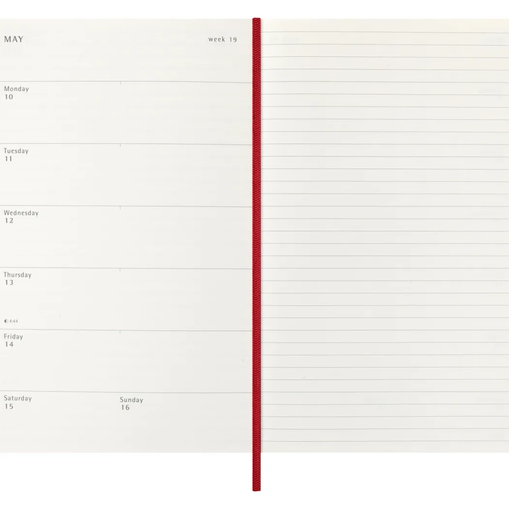 Kalender 12M Weekly Notebook 2027 Softcover Large Red