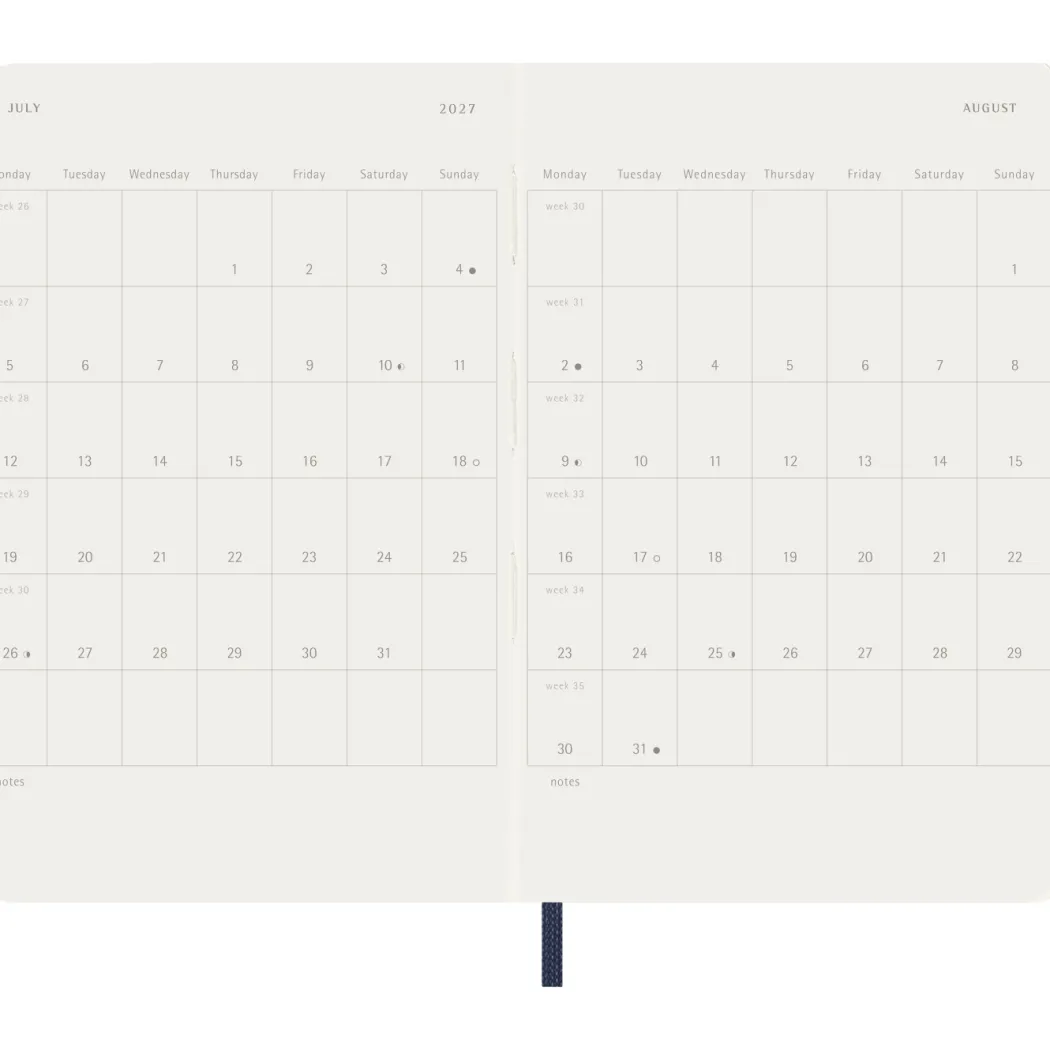 Kalender 12M Weekly Notebook 2027 Softcover Pocket Sapphire Blue