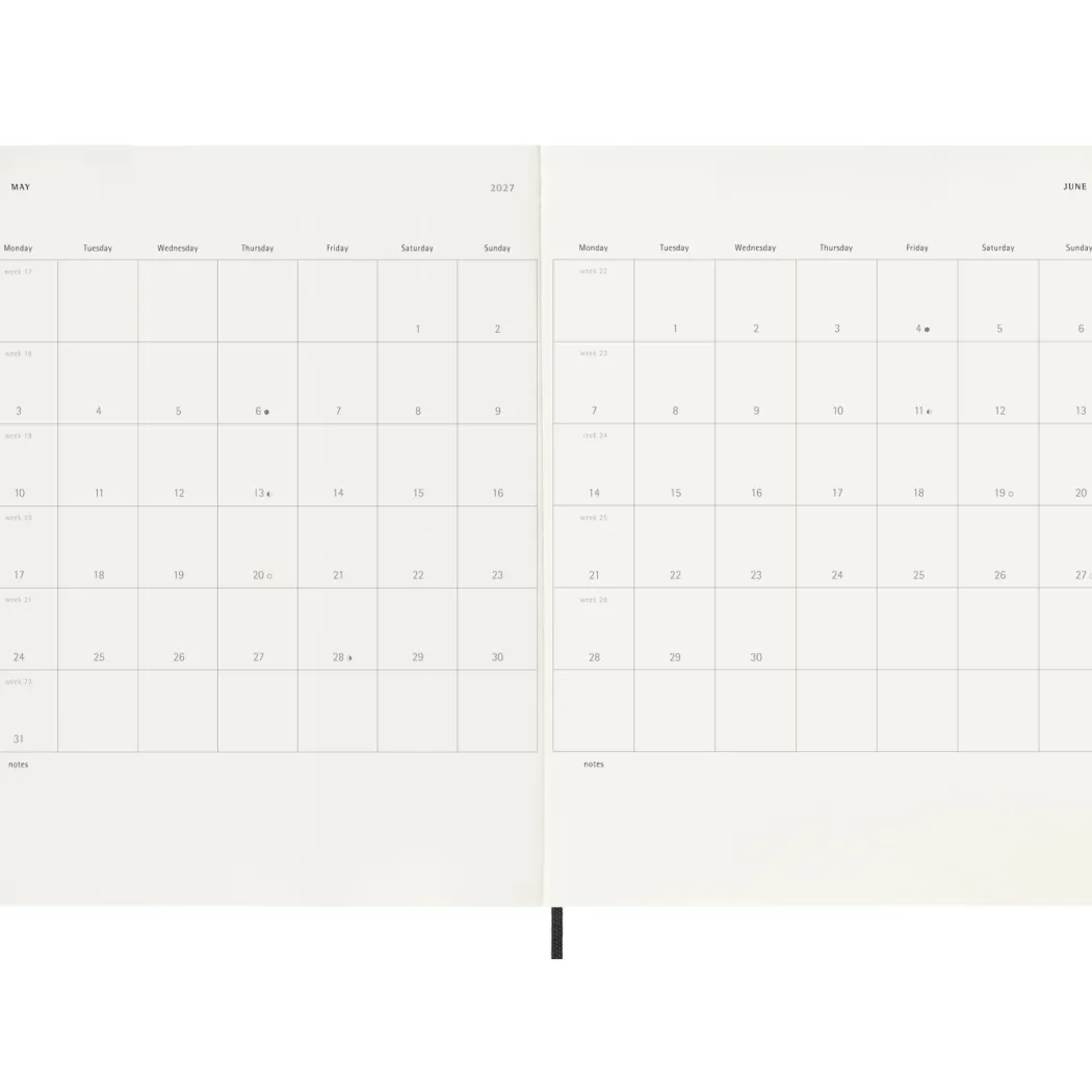 Kalender 12M Weekly Notebook 2027 Softcover XL Black