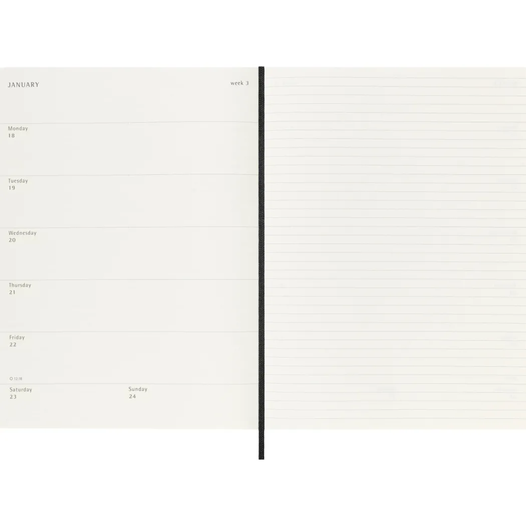 Kalender 12M Weekly Notebook 2027 Softcover XL Black