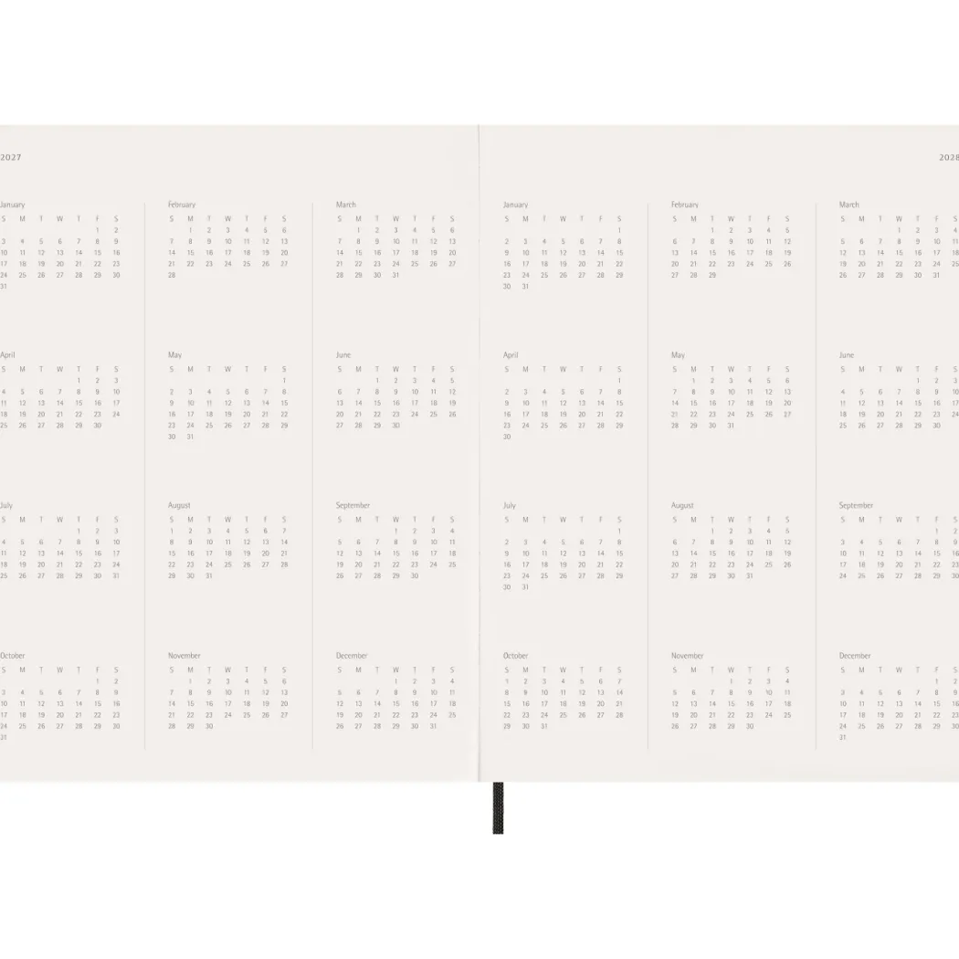 Kalender 12M Weekly Vertical 2027 Essential Softcover XXL Black