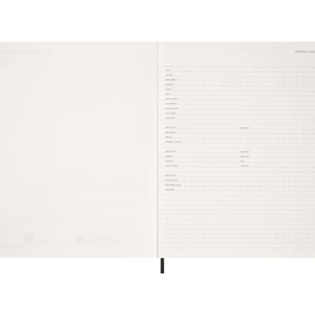 Kalender 12M Weekly Vertical 2027 Essential Softcover XXL Black