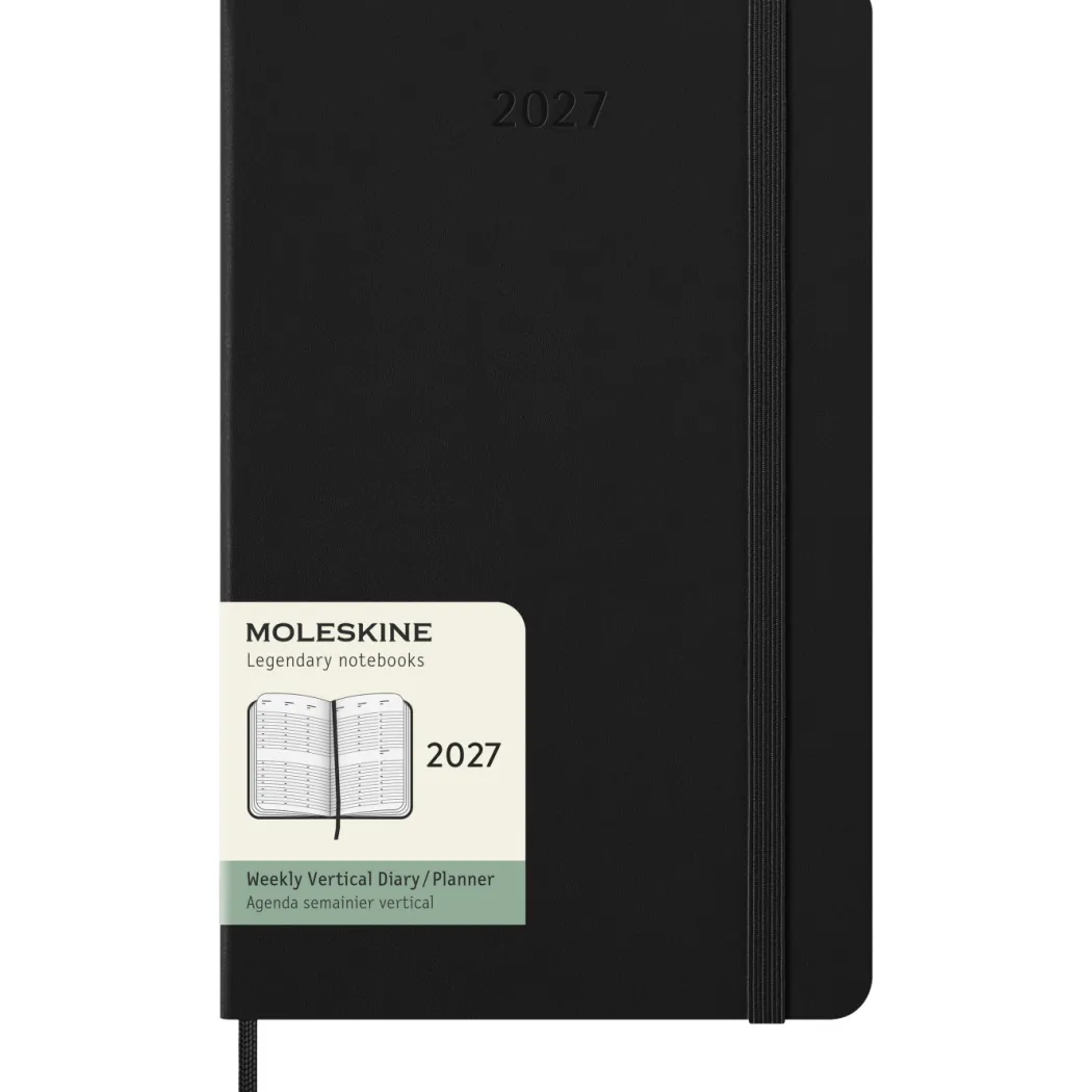 Kalender 12M Weekly Vertical 2027 Hardcover Large Black