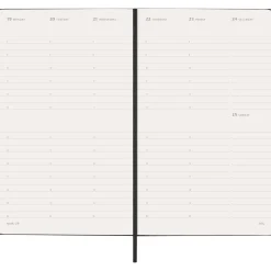 Kalender 12M Weekly Vertical 2027 Hardcover Large Black