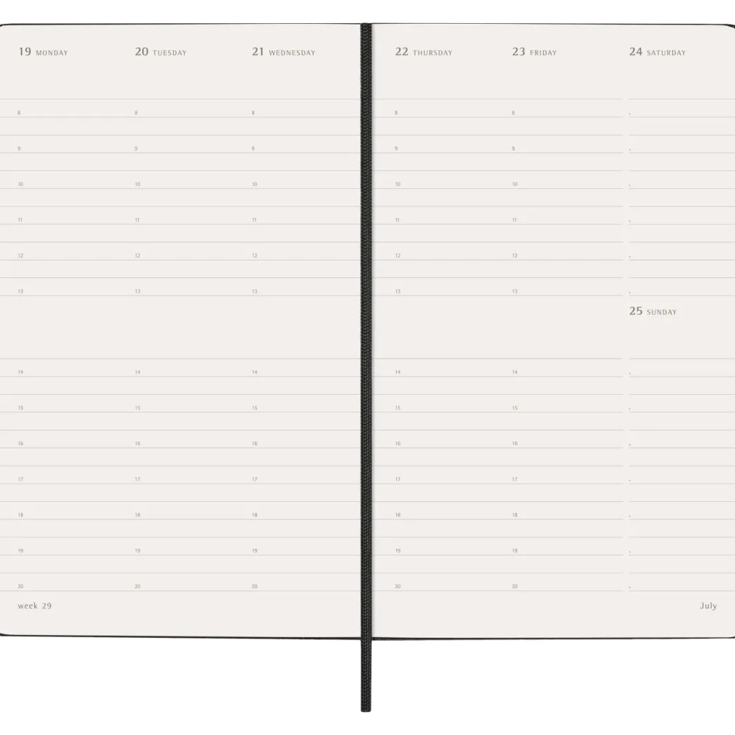 Kalender 12M Weekly Vertical 2027 Hardcover Large Black